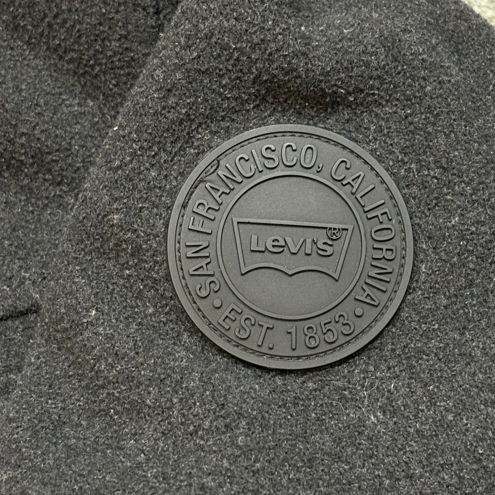 Levis Mens Wool Blend Hooded Field Jacket Charcoal Grey XXL Military Chore‎ Coat